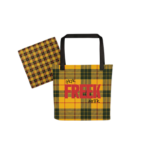 Tartan FREEK Pocket Square + Tote Bag Bundle